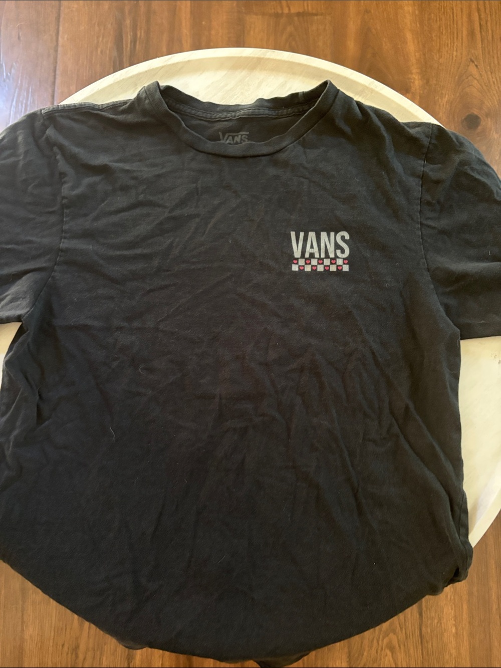 Vans Black Short-Sleeve Tee with Checker Logo